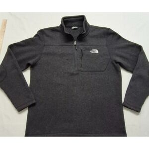 The North Face Men's Gray 1/4 Zip Fleece Pullover Sweatshirt Jacket Sz. LG